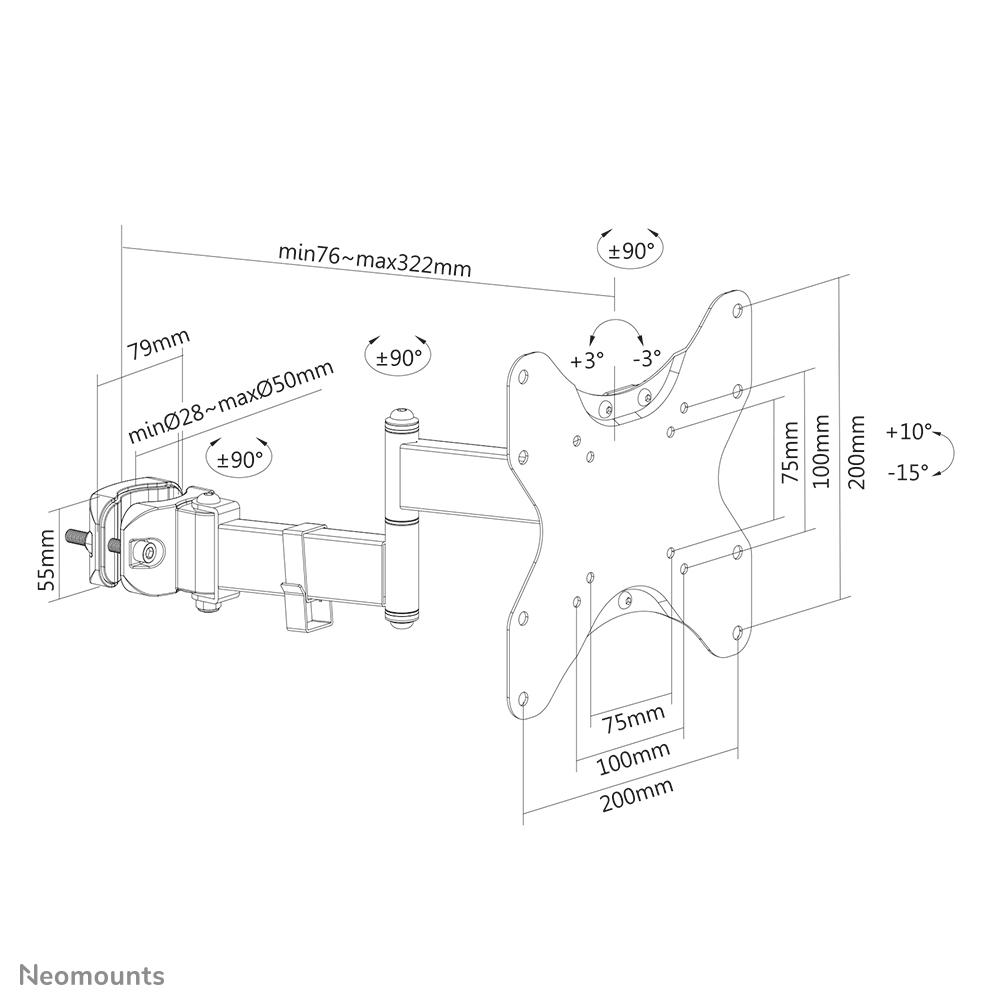 Neomounts by Newstar supporto da palo per TV